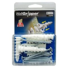 Cobra WallGripper Plasterboard Wall Anchors 4mm White Pack Of 8
