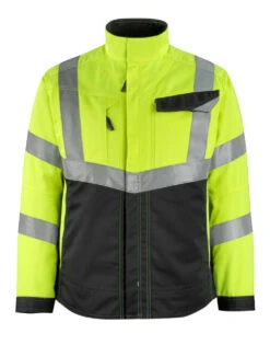 Mascot Safe Supreme Oxford Hi-Vis Work Jacket Yellow/Black (Sizes S-4XL)