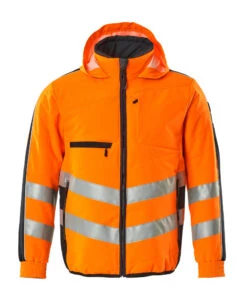 Mascot Safe Supreme Dartford Hi-Vis Work Jacket Orange/Dark Navy Blue (Sizes S-4XL)