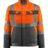 Mascot Light Hi-Vis Forster Work Jacket Coat Orange/Grey (Sizes S-4XL)