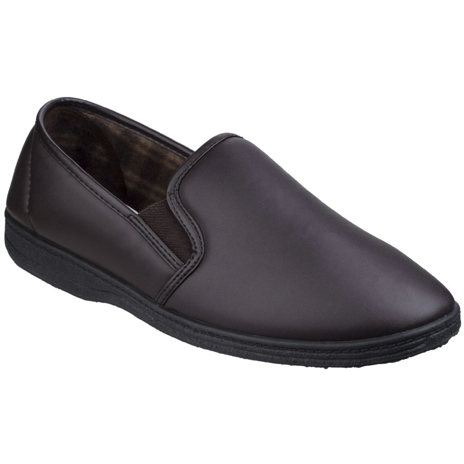 Fleet & Foster Visa Leather Twin Gusset Slippers Brown (Sizes 6-12) 1 Fleet & Foster Visa Leather Twin Gusset Slippers Brown (Sizes 6-12)