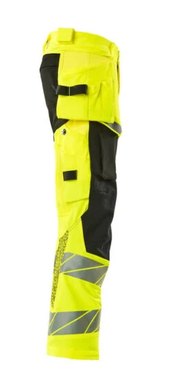 Mascot Accelerate Safe Hi-Vis Trade Work Trousers Yellow/Black (Various Sizes) -Household Tools 19031 711 1709 p19 1000pxweb