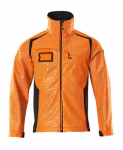 Mascot Hi-Vis Reflective Softshell Work Jacket Orange/Dark Navy Blue (Sizes S-5XL)