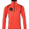 Mascot Hi-Vis Half Zip Work Fleece Jumper Red/Dark Navy Blue (Sizes S-5XL)