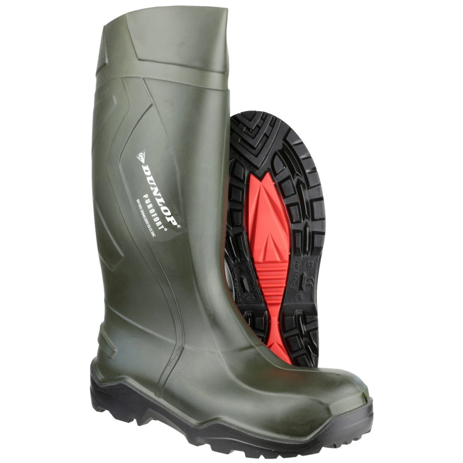 Dunlop Purofort Plus Safety Wellington Work Boots Green (Sizes 3-14) 3 Dunlop Purofort Plus Safety Wellington Work Boots Green (Sizes 3-14) - Image 3