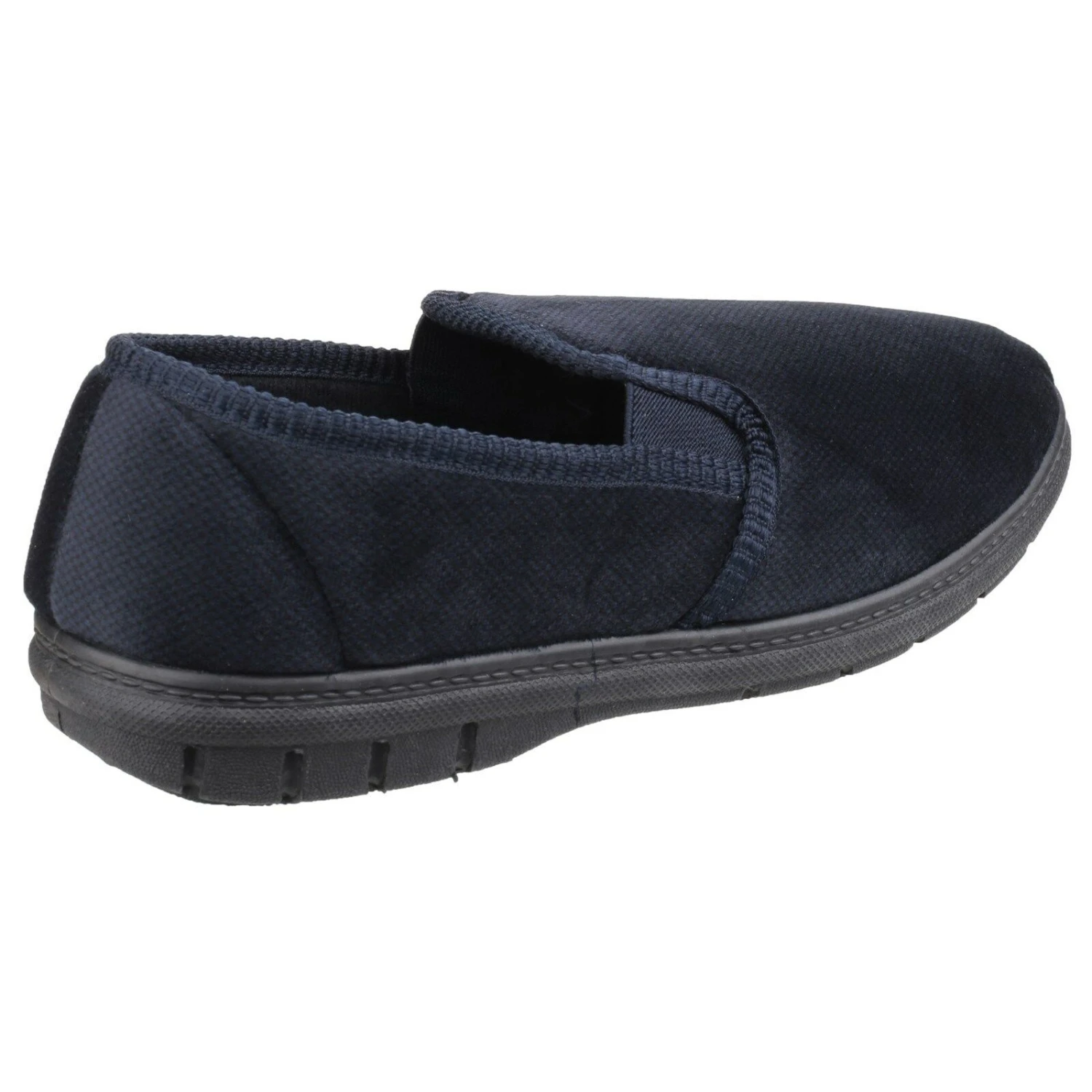 Fleet & Foster John Twin Gusset Memory Foam Slippers Navy (Sizes 6-12) 3 Fleet & Foster John Twin Gusset Memory Foam Slippers Navy (Sizes 6-12) - Image 3