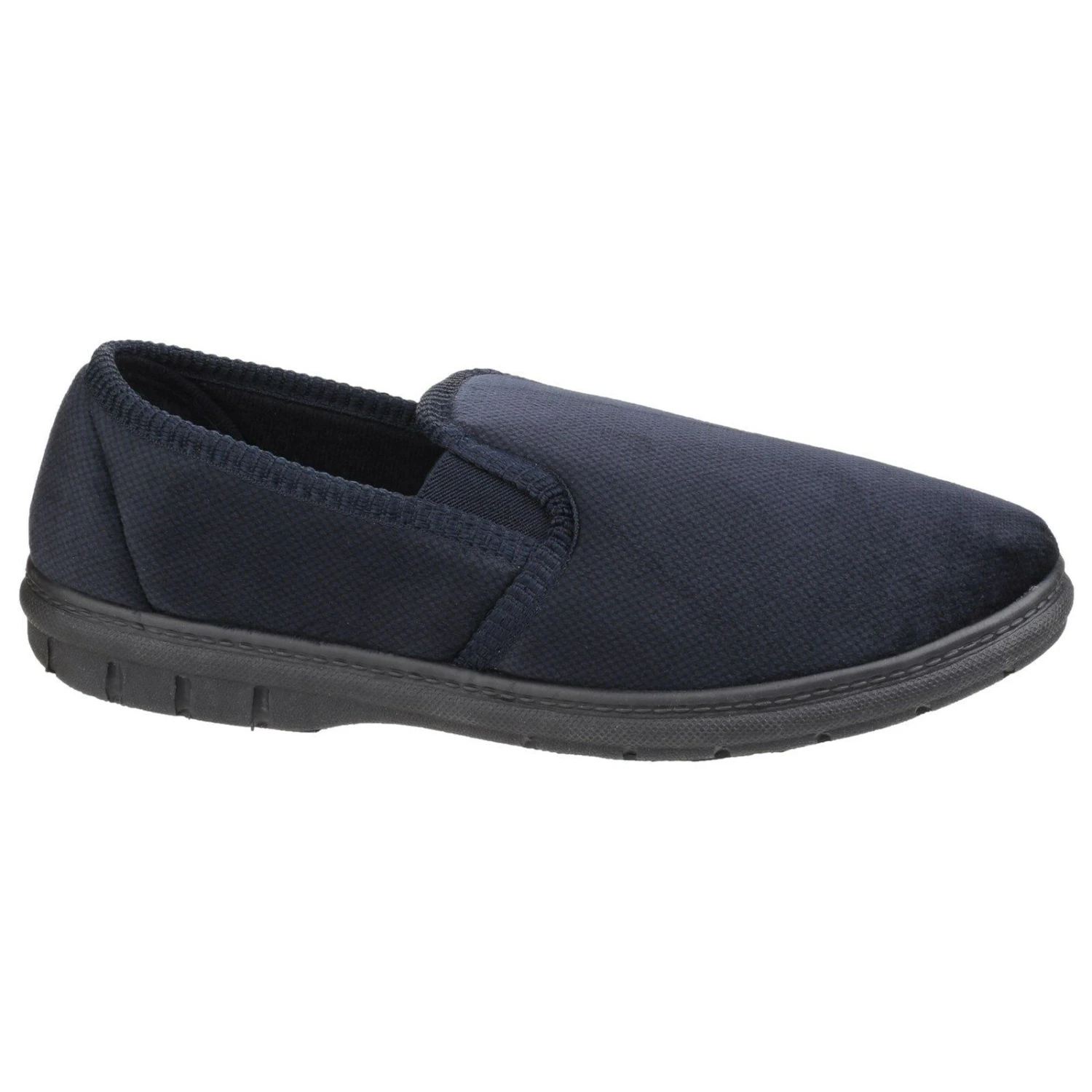 Fleet & Foster John Twin Gusset Memory Foam Slippers Navy (Sizes 6-12) 6 Fleet & Foster John Twin Gusset Memory Foam Slippers Navy (Sizes 6-12) - Image 6