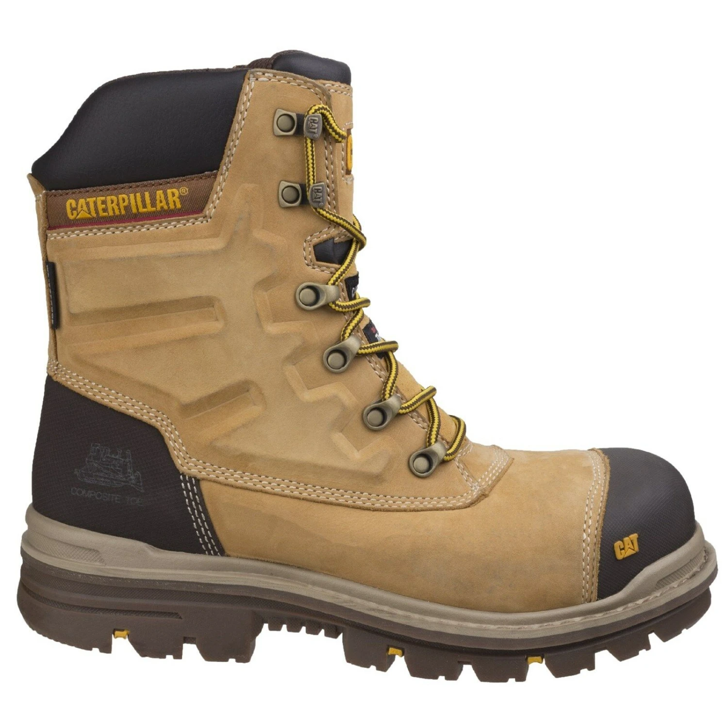 Caterpillar Premier Waterproof Safety Work Boots Tan Honey (Sizes 6-12) 4 Caterpillar Premier Waterproof Safety Work Boots Tan Honey (Sizes 6-12) - Image 4