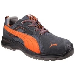 Puma Omni Flash Safety Work Trainer Shoes Orange/Grey (Sizes 6.5-12)