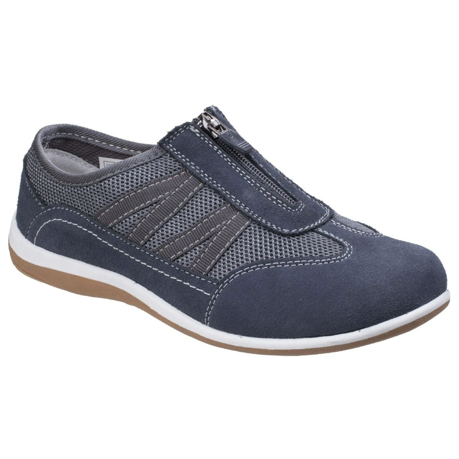 Fleet & Foster Mombassa Womens Comfort Zip Trainer Shoes Grey (Sizes 3-8) 1 Fleet & Foster Mombassa Womens Comfort Zip Trainer Shoes Grey (Sizes 3-8)