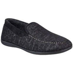 Cotswold Stanley Loafer Slippers Black (Sizes 6.5-12)