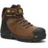 Caterpillar Excavator Safety Work Boots Brown (Sizes 6-13)