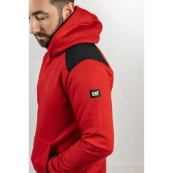 Caterpillar Essentials Work Hoodie Red Hooded Jumper (Sizes S-2XL) -Household Tools 33810 57756 wh 1