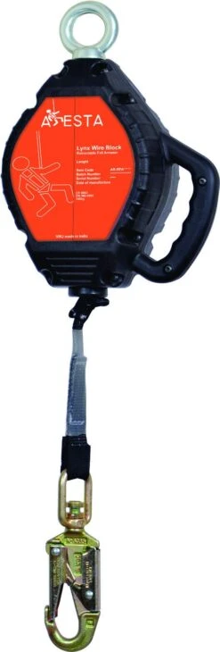 Aresta Lynx Cavo Fall Arrester Block Retractable Webbing 10 Metre & Snap Hook