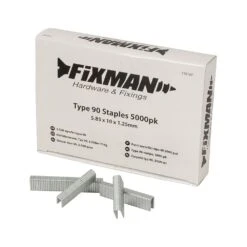 Fixman Heavy Duty Type 90 Narrow Crown Staples Pack Of 5000 (Various Sizes)
