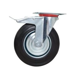 Fixman Heavy Duty Braked Rubber Castor Wheel 200mm 200kg -Household Tools 921139 enwnmpro2.jpg 500x500
