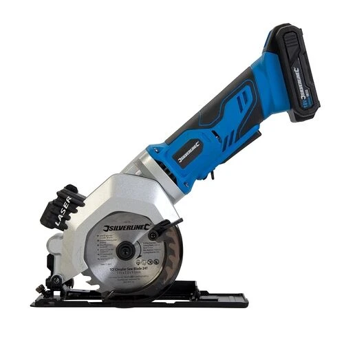 Silverline Cordless 18v Mini Circular Saw 115mm With Battery 2 Silverline Cordless 18v Mini Circular Saw 115mm With Battery - Image 2
