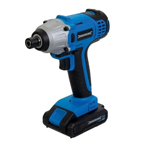 Silverline Cordless 18v Impact Driver With 2 X Li-Ion 1.5Ah Batts 1 Silverline Cordless 18v Impact Driver With 2 X Li-Ion 1.5Ah Batts