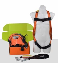 Aresta Scaffolder's 1-Point Safety Harness & Elasticated Lanyard Kit & Backpack