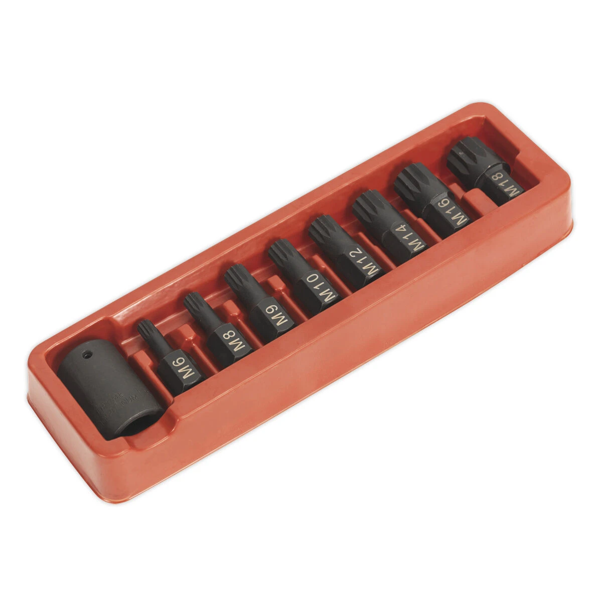 Sealey Premier 1/2in Impact Spline Bit & Holder Set 9-Piece 1 Sealey Premier 1/2in Impact Spline Bit & Holder Set 9-Piece