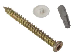 ForgeFix Concrete Frame Torx Screw & End Cap 7.5mm Zinc Yel Box 100 (Various Lengths)