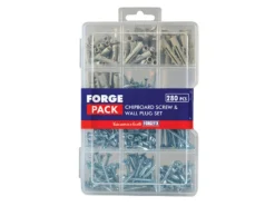 ForgeFix Chipboard Screw & Wall Plug Set Forge Pack 280-Piece Kit
