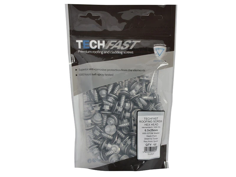 ForgeFix TechFast Cladding Screw Hex Head Sheet-to-Timber Bag Of 100 (Various Sizes) 4 ForgeFix TechFast Cladding Screw Hex Head Sheet-to-Timber Bag Of 100 (Various Sizes) - Image 4