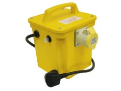 Faithfull 1.5kVA Power Tool Rated Site Transformer Single Outlet 110v