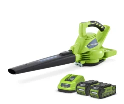 Greenworks GD040BVK2 Cordless 40v Garden Leaf Blower & Vacuum 185mph With 2x Batts