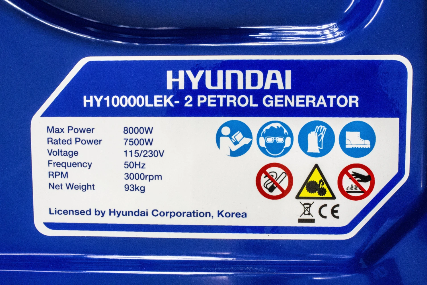 Hyundai HY10000LEk-2 Recoil Start Petrol Generator 8kW/10kVA 3 Hyundai HY10000LEk-2 Recoil Start Petrol Generator 8kW/10kVA - Image 3