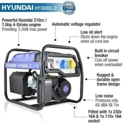 Hyundai HY3800L-2 Recoil Start Petrol Generator 3.2kW/4kVA -Household Tools HY3800L 2 04