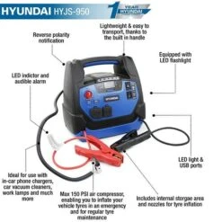 Hyundai HYJS-950 Battery Jump Starter With Air Compressor -Household Tools HYJS 950 04