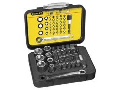 Stanley Metric 1/4in Drive Socket Ratchet Adaptor & Insert Bits Set 39-Piece