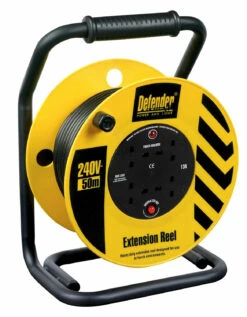 Defender Heavy Duty 50mtr Cable Extension Reel 240v/13a E86515