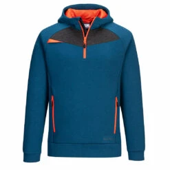 Portwest DX4 Quarter Zip Work Hoodie Blue (Sizes S-3XL)