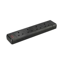 Defender 13amp 4-Gang Black Rubber Sockets 230v
