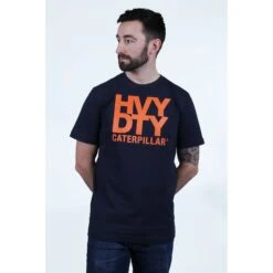 Caterpillar Heavy Duty Work T-Shirt Navy Blue (Sizes S-2XL) -Household Tools gbt 34916 64283 w a 1
