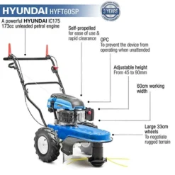 Hyundai HYFT60SP Petrol Self Propelled Line Trimmer 60cm/24in -Household Tools hyft60sp features 81865