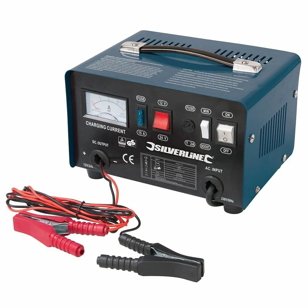 Silverline Automotive Lead Acid Battery Charger 12/24V 1 Silverline Automotive Lead Acid Battery Charger 12/24V