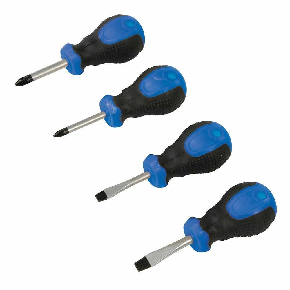 Silverline Stubby Screwdriver Set 4 Piece 1 Silverline Stubby Screwdriver Set 4 Piece