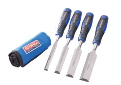 Faithfull Wood Chisel Set With Soft Grip Handles 4-Piece